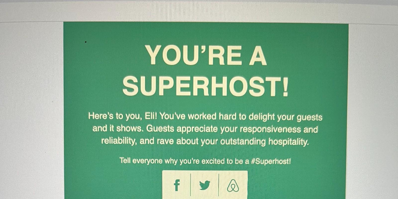 Cómo me convertí en "superhost" para la plataforma airbnb ?
